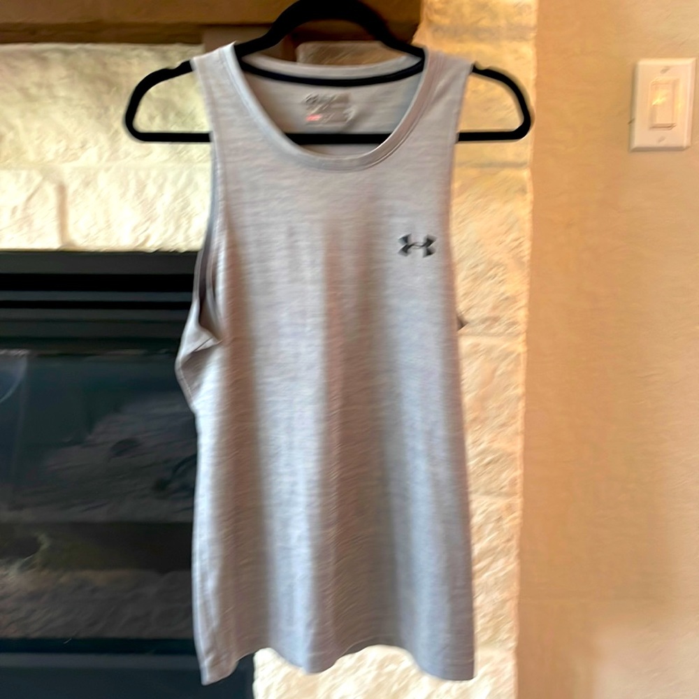 UNDER ARMOUR HEAT GEAR TANK TOP HEATHER GREY SIZE MEDIUM